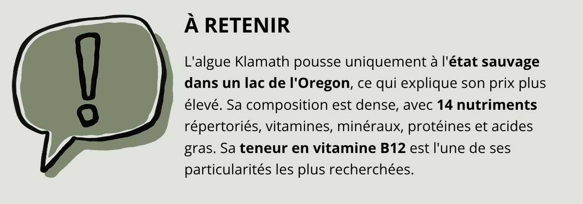 spécificités algue klamath