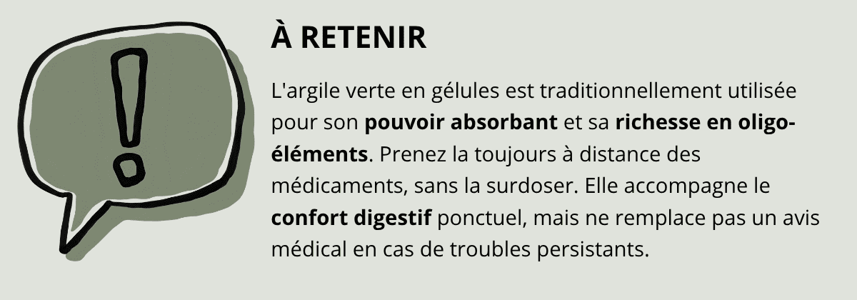 Résumé pour les gélules d'argile verte