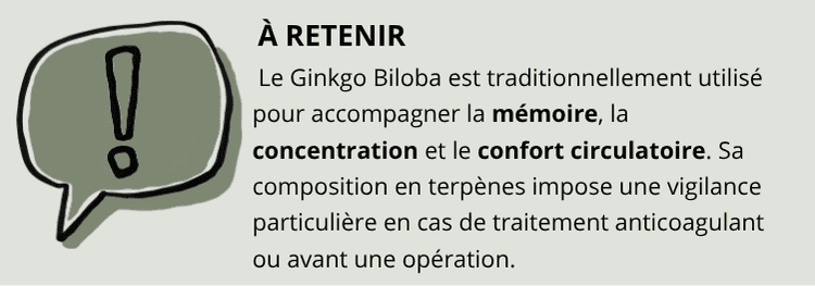 Eléments importants ginkgo biloba