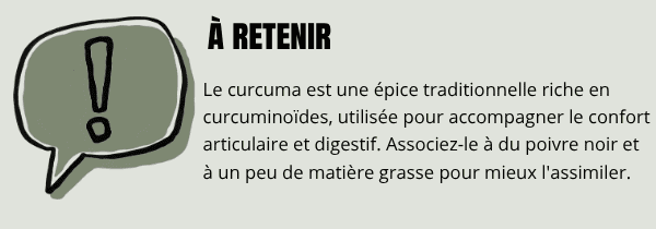 visuel récapitulatif bienfaits curcuma