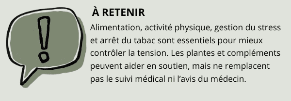Résumé des bonnes pratiques pour sa tension artérielle